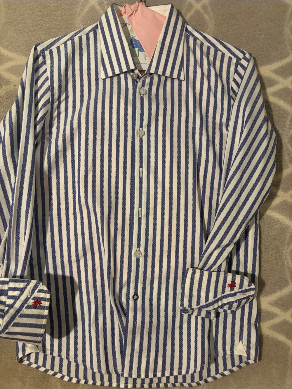 Robert Graham Blue and White Striped Button-Down Shirt